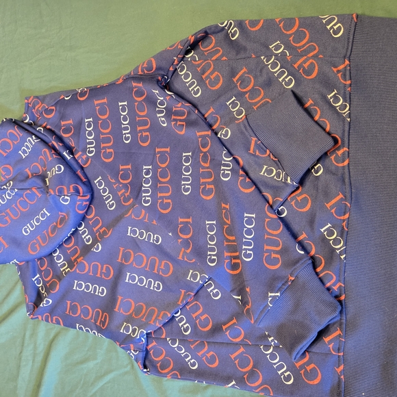 Gucci Navy and Red Logo Hoodie - Picture 2 of 7